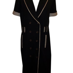 Vintage Escada Blue and White Dress
