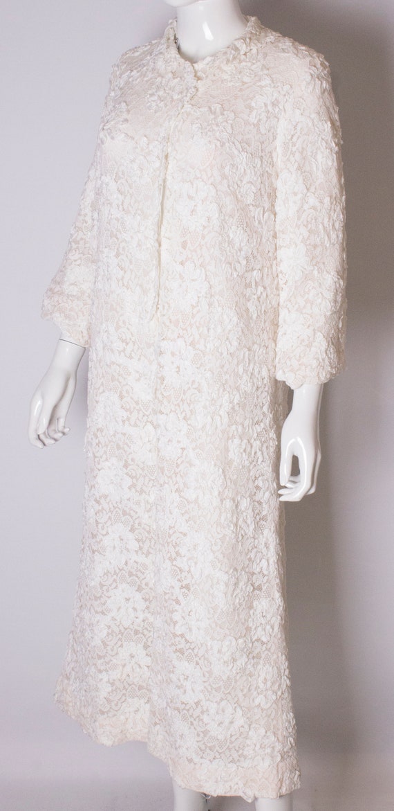 A Vintage 1960s White Ribbonwork summer Coat - image 4