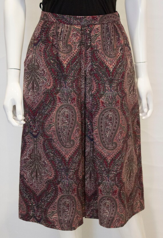 A Vintage 1970s  Liberty print paisley Wool Skirt - image 2