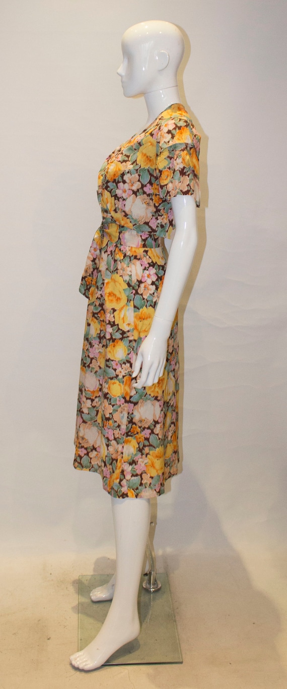 A Vintage 1940s floral printed summer Dress and B… - image 5