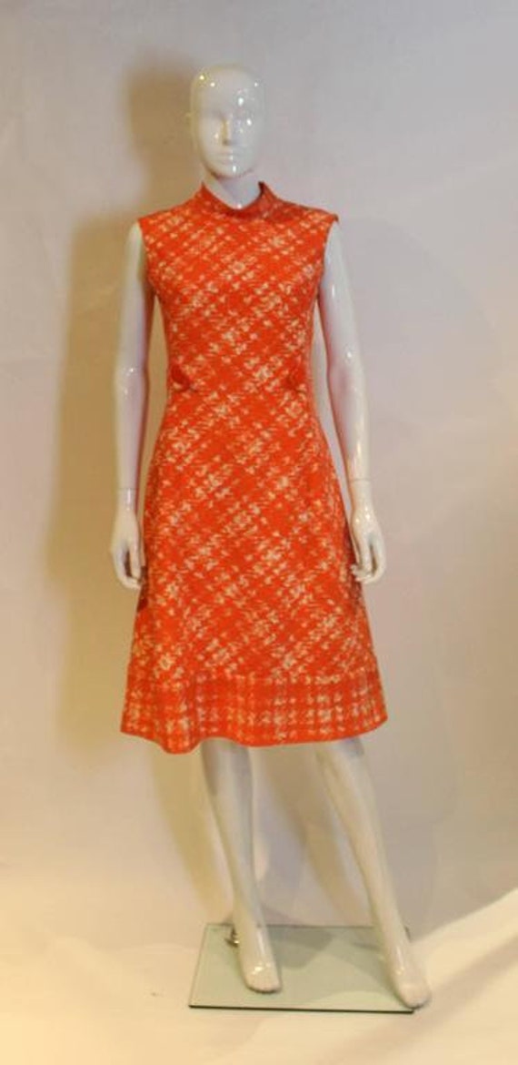 a vintage 1960s Pierre Balmain orange Dress and J… - image 3