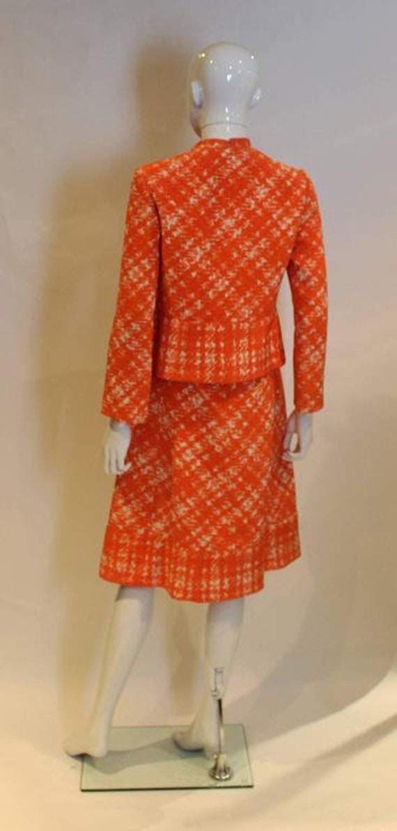 a vintage 1960s Pierre Balmain orange Dress and J… - image 8