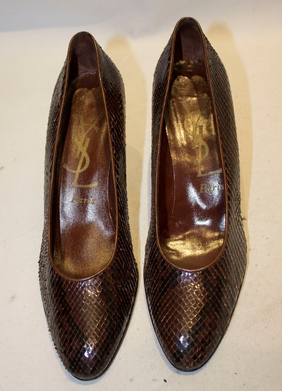 A Vintage 1980s Yves Saint Laurent Brown and Blac… - image 3