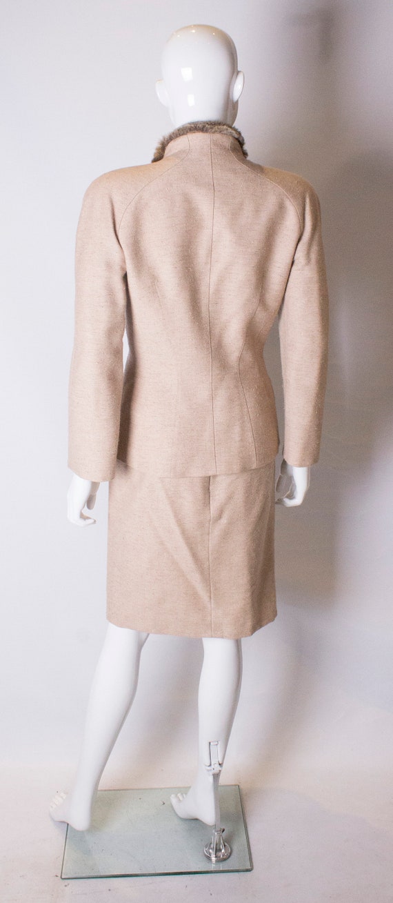 A chic vintage 1980s cream wool skirt suit by Mug… - image 7