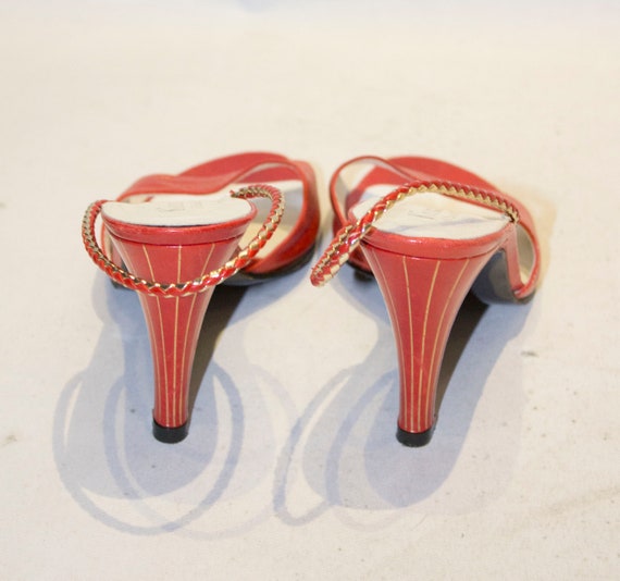 A Vintage 1970s red Rust and Gold Kurt Geiger San… - image 3