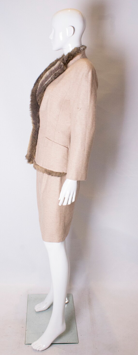 A chic vintage 1980s cream wool skirt suit by Mug… - image 5