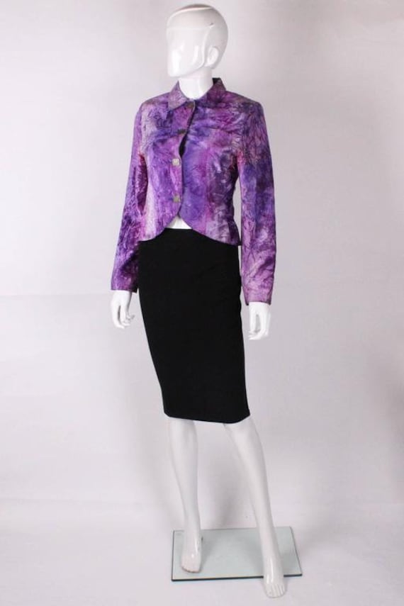 A vintage Biba Purple Crushed Velvet Jacket
