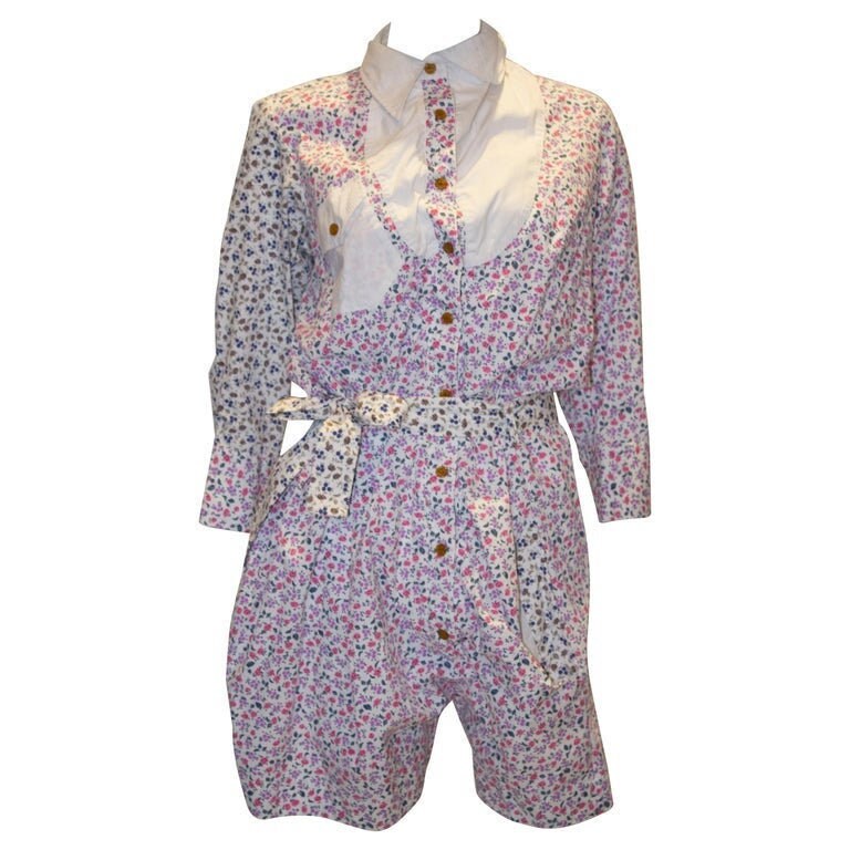 Image of A Vivienne Westwood Floral Red Label Cotton Playsuit