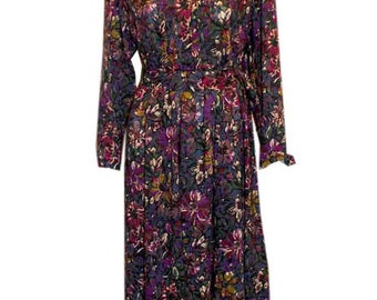 Vestido vintage de lana de lana floral