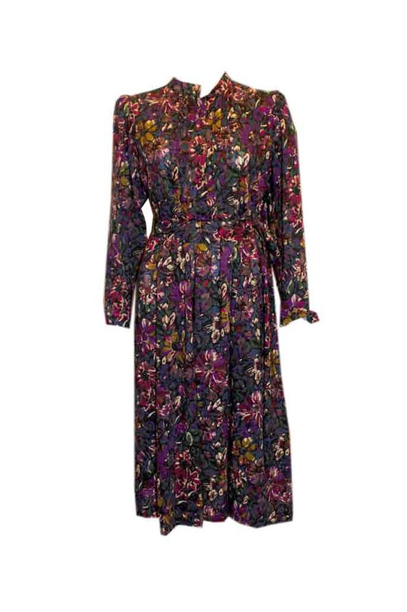 Vintage Liberty Wool Floral Print Dress