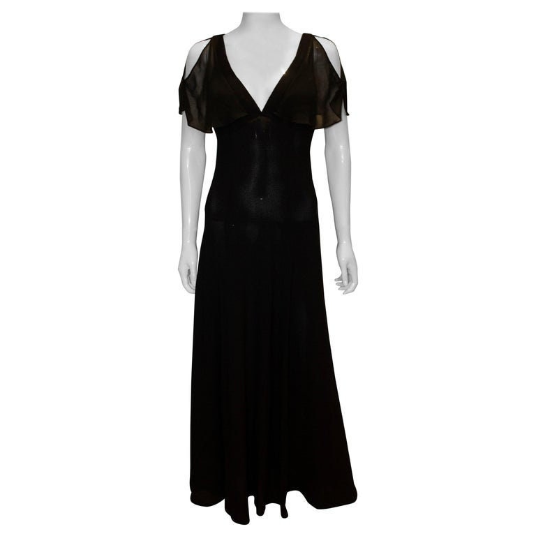Image of A Vintage S Radley Black Moss Crepe Evening Dress
