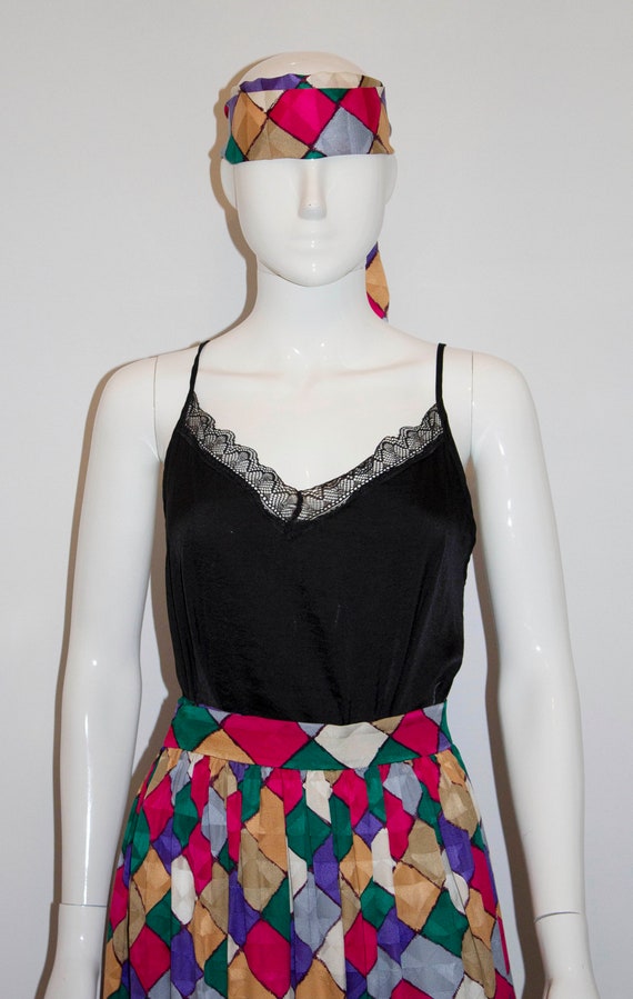 Vintage Andrea Odiccini Silk Wrap Over Skirt - image 6