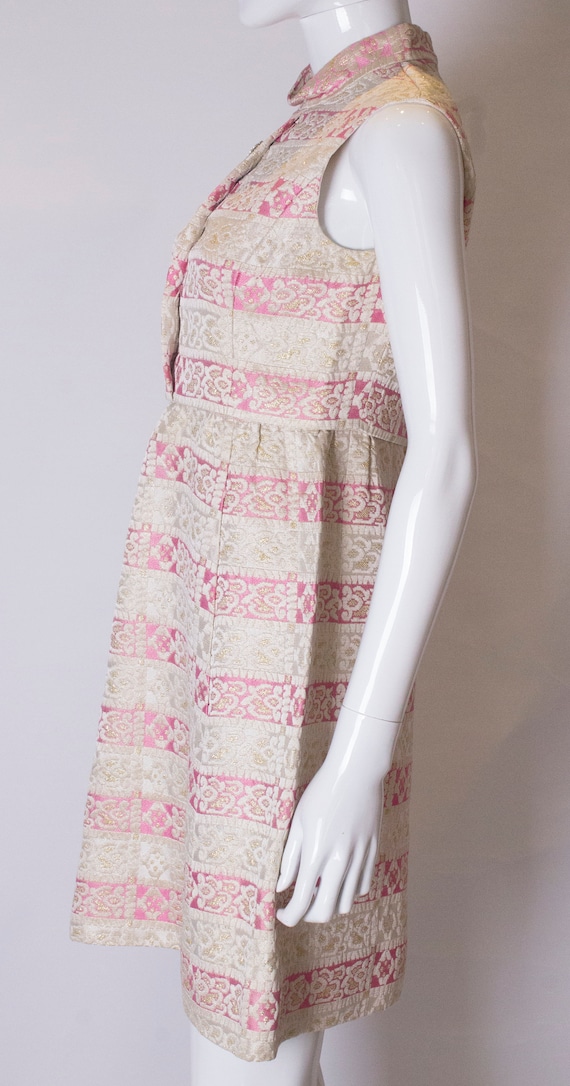 A Vintage 1960s Pink and Gold Brocade party Dress - image 5