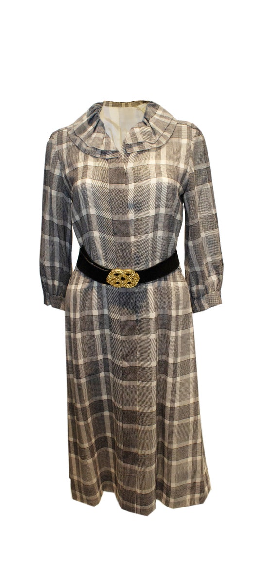 Hardy Amies, Vintage Hardy Amies Black and Ivory Day Dress