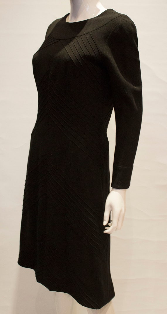 A Vintage Black Wool Hartnell Dress - image 4