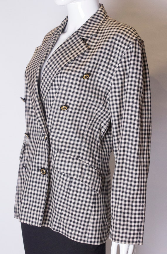 A Vintage 1980s check black and white Laurel Jack… - image 4