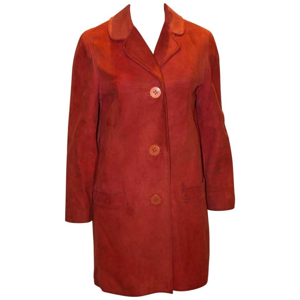 Image of A Vintage S Burnt Orange Suede Jacket