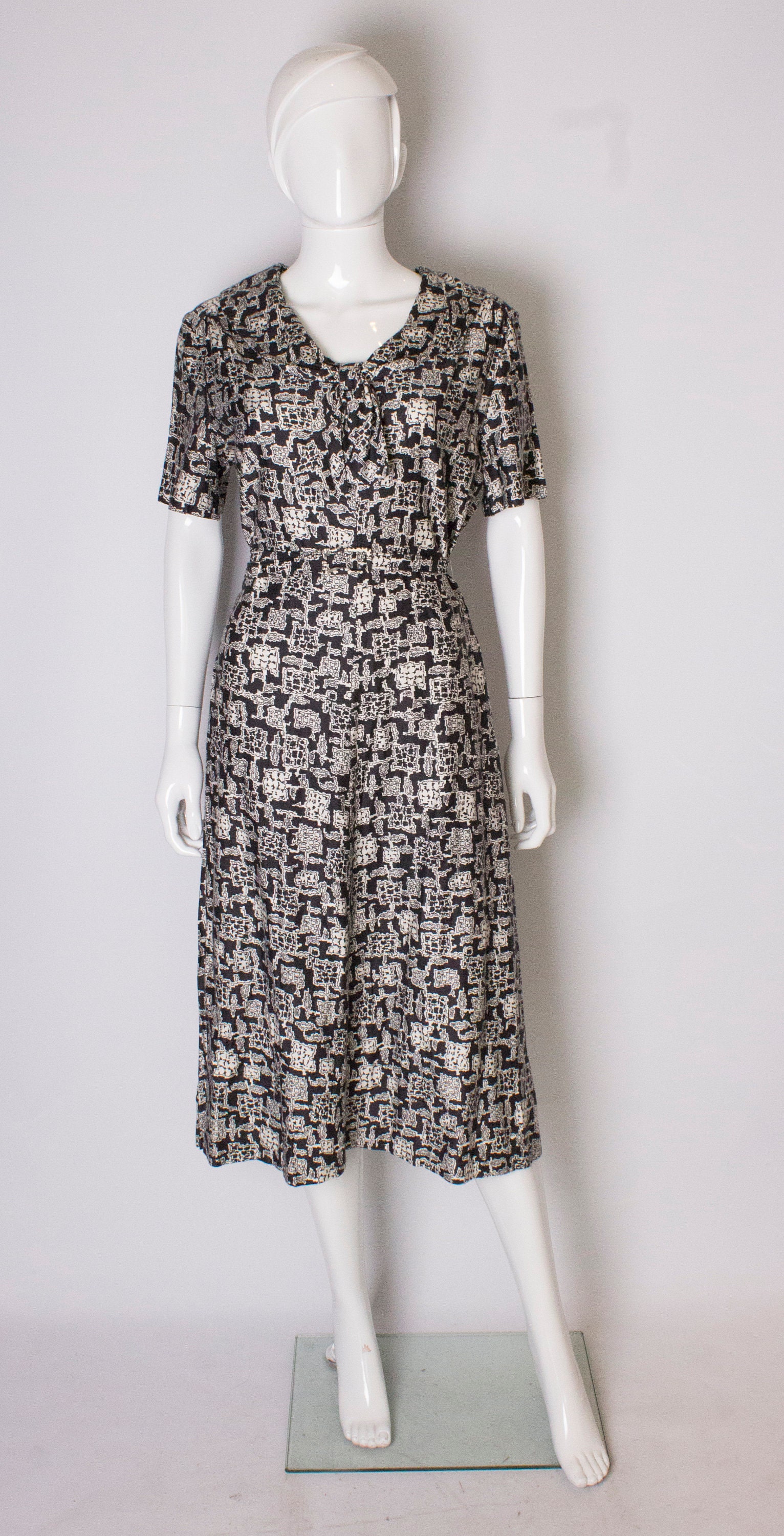 Image of A Vintage S Cotton Printed Day Dress By Horrockses