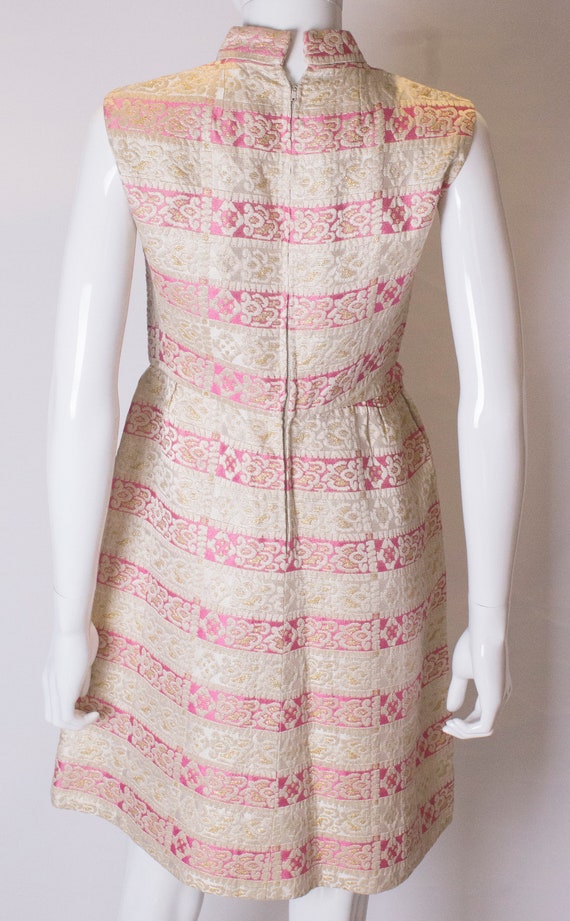 A Vintage 1960s Pink and Gold Brocade party Dress - image 7