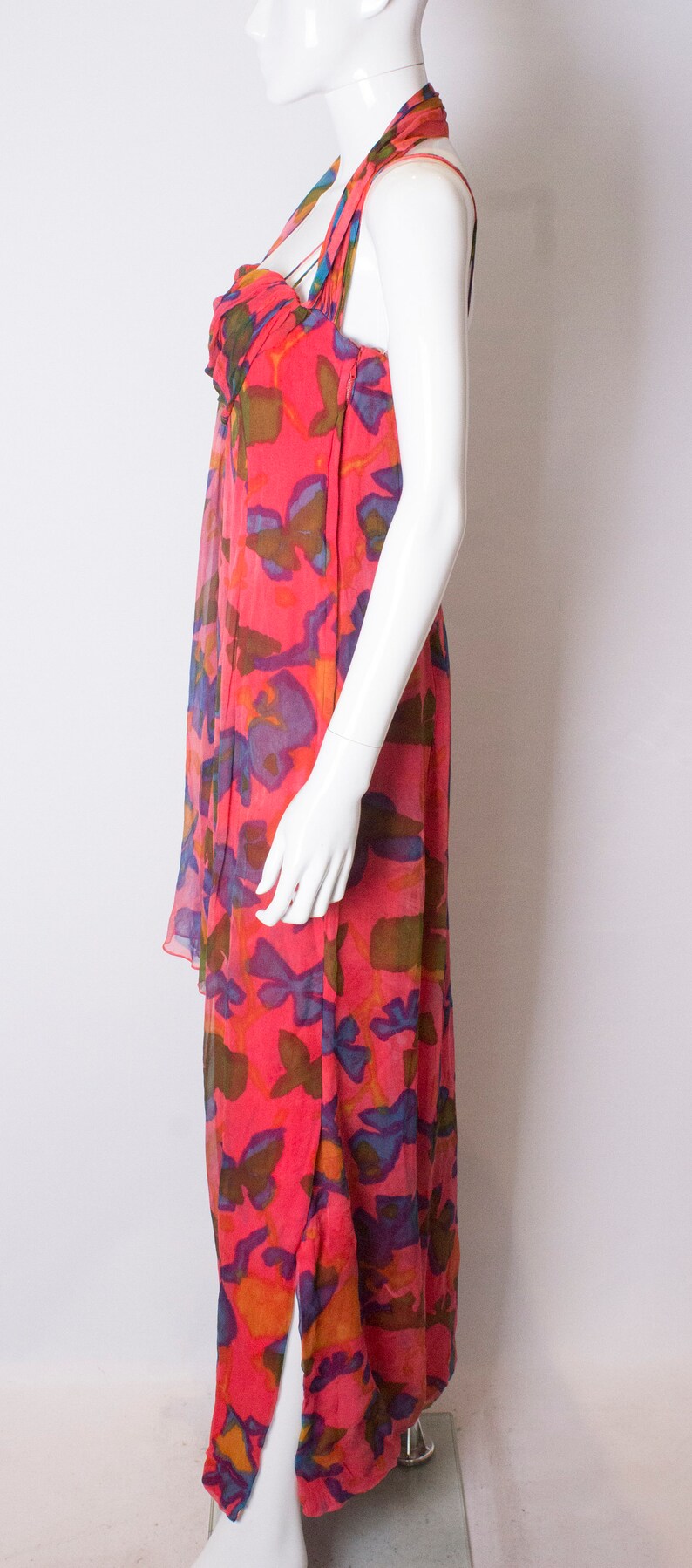 A Vintage 1970s Malcolm Starr Silk Printed Gown - Etsy