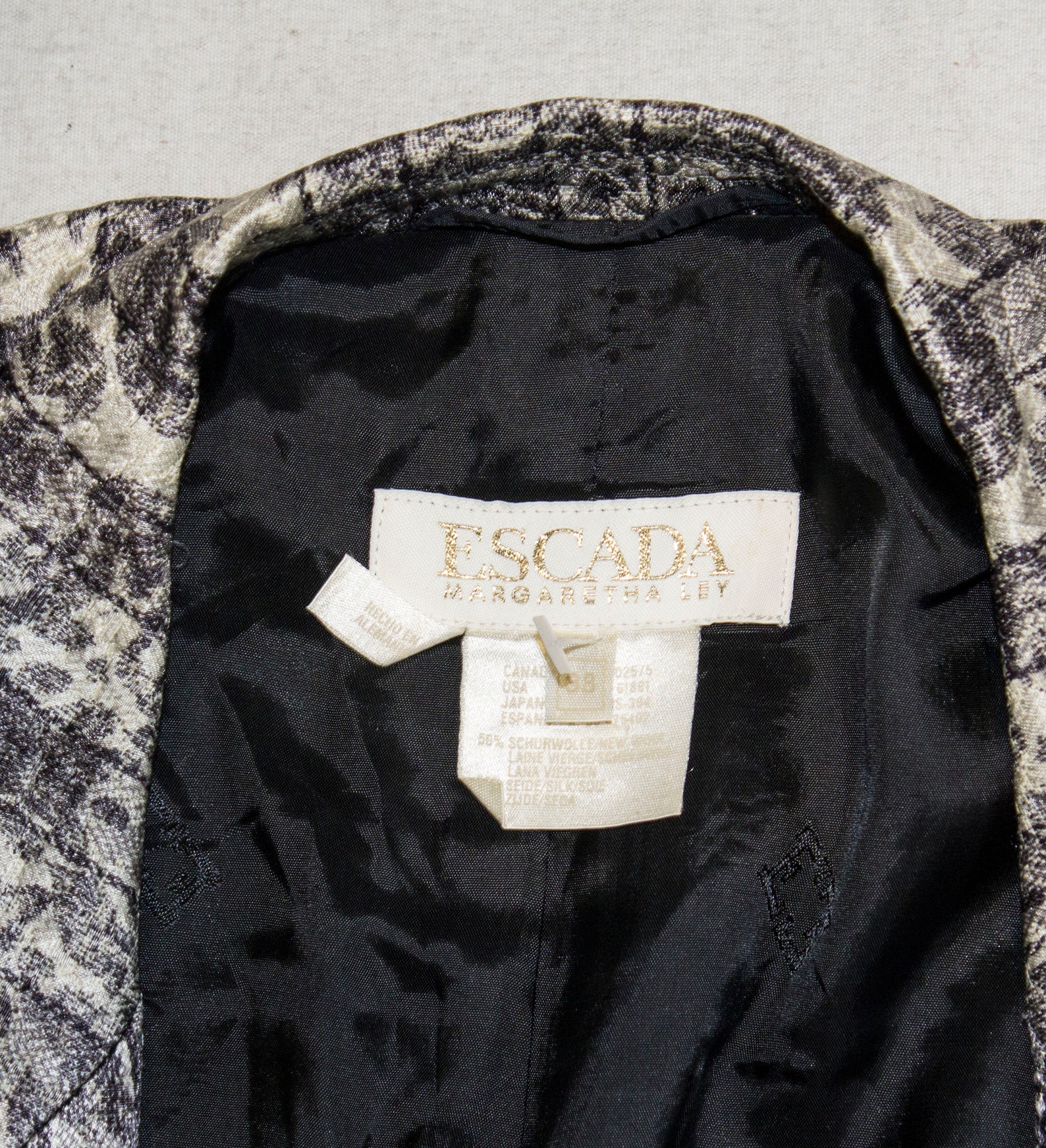 A Vintage 1980s Grey and White Escada Jacket - Etsy