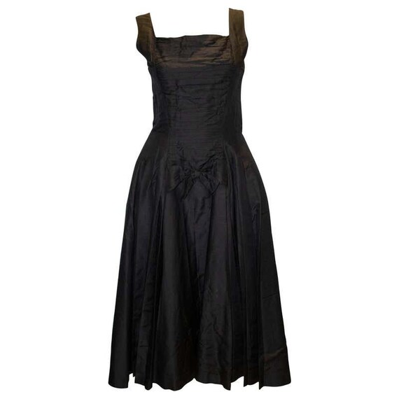A Vintage 1950s Suzy Perette silk Black Cocktail D