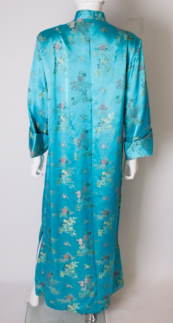 A 1960s Vintage Turquoise chinese satin embroider… - image 8