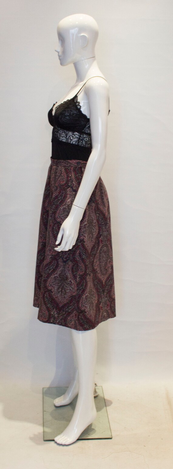 A Vintage 1970s  Liberty print paisley Wool Skirt - image 5