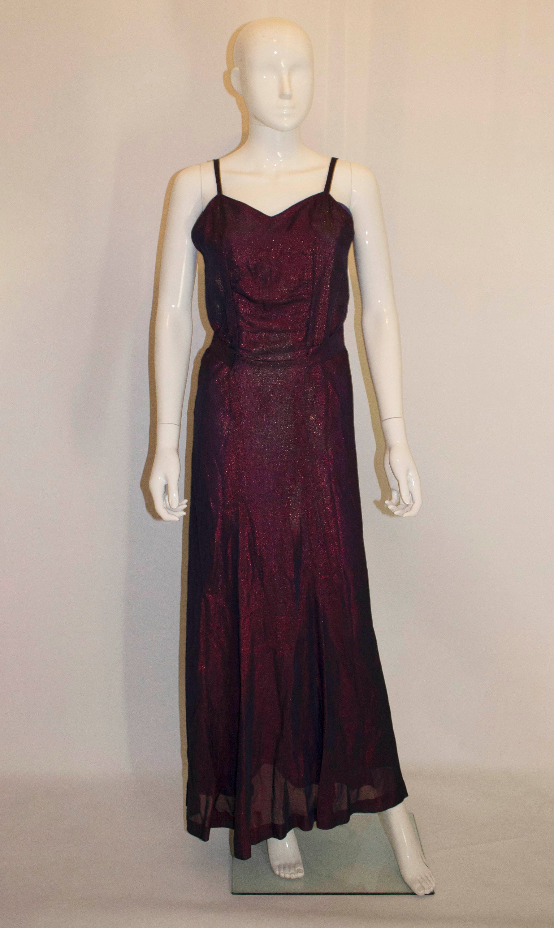 purple lame dress $5290 NEW Oscar de la Renta Cape Pleated Silk Lame Caftan Purple Dress Gown 2 4