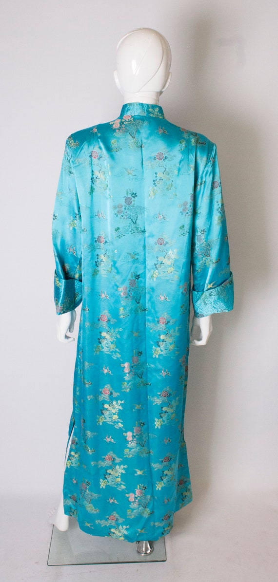 A 1960s Vintage Turquoise chinese satin embroider… - image 7