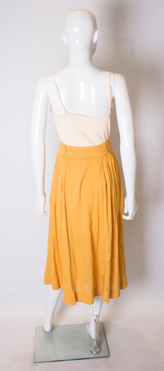 A Vintage 1970s yellow Button up high waisted Sum… - image 7