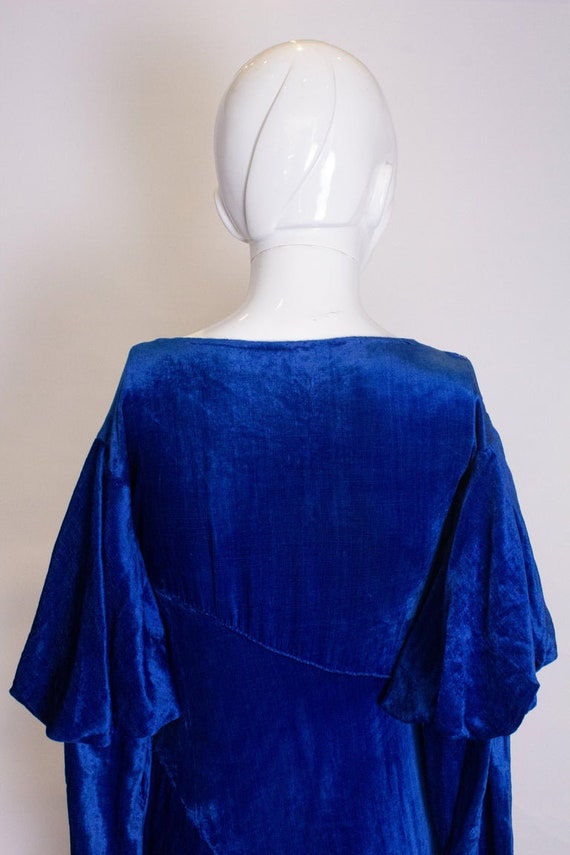 A Vintage 1930s Blue Silk Velvet Dress - image 6