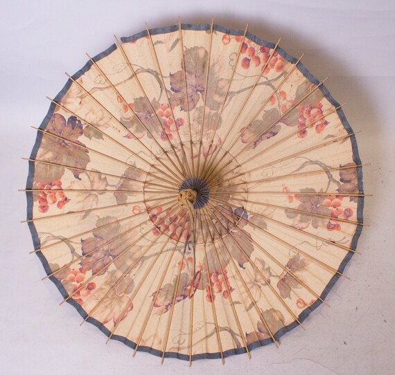 Vintage Parasol with Wooden Handle