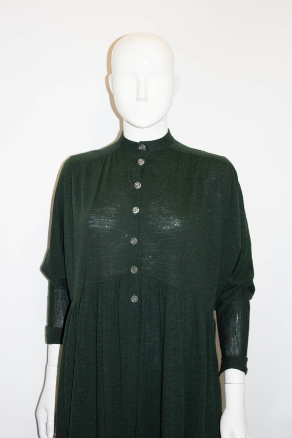 Vintage Jean Muir Green Wool Mini Dress/ Tunic - image 2