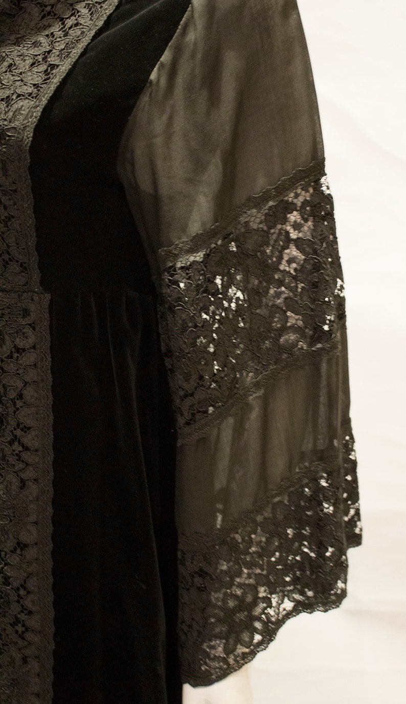 Vintage Angela Gore Black Velvet and Lace Evening Gown - Etsy