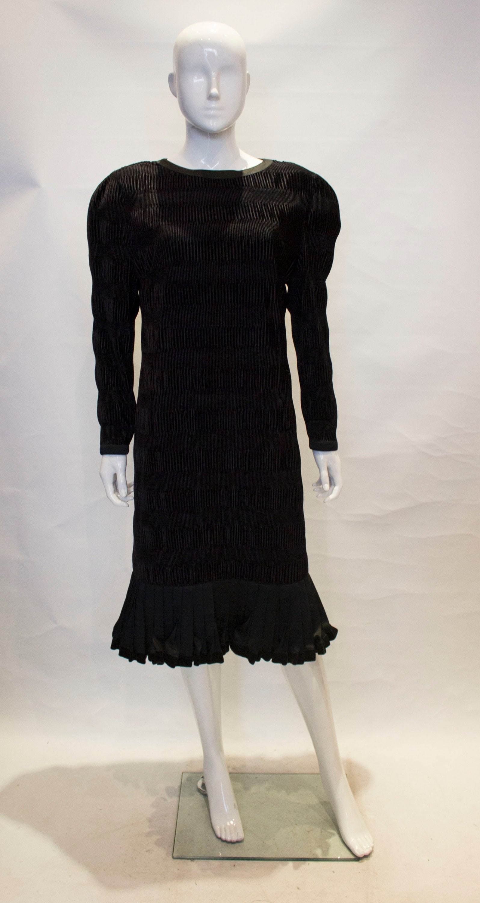 Image of A Vintage S Louis Feraud Black Velvet Cocktail Dress