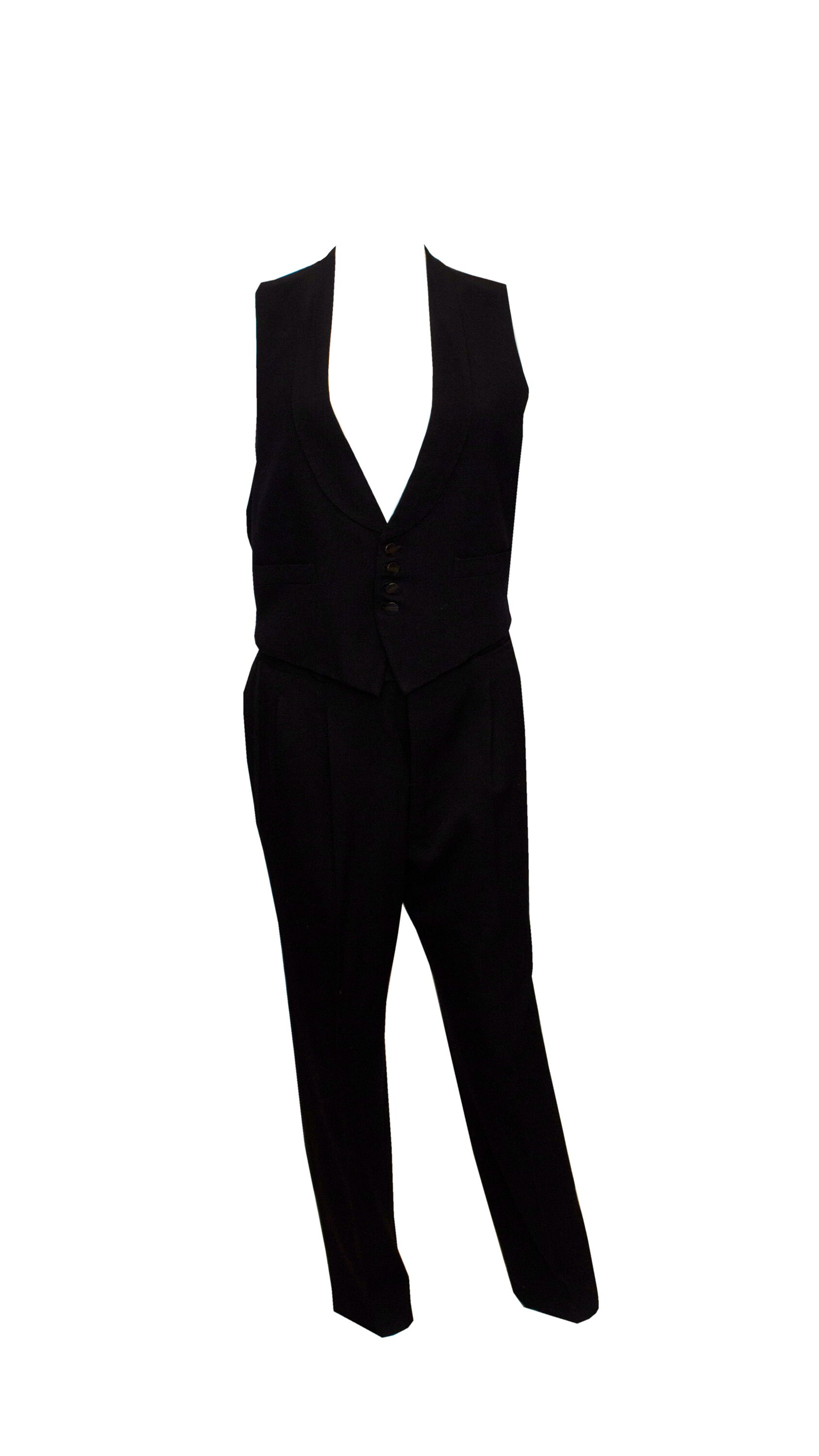 Image of Vintage Black Trousers Made For Karl Lagerfeld By A Caraceni