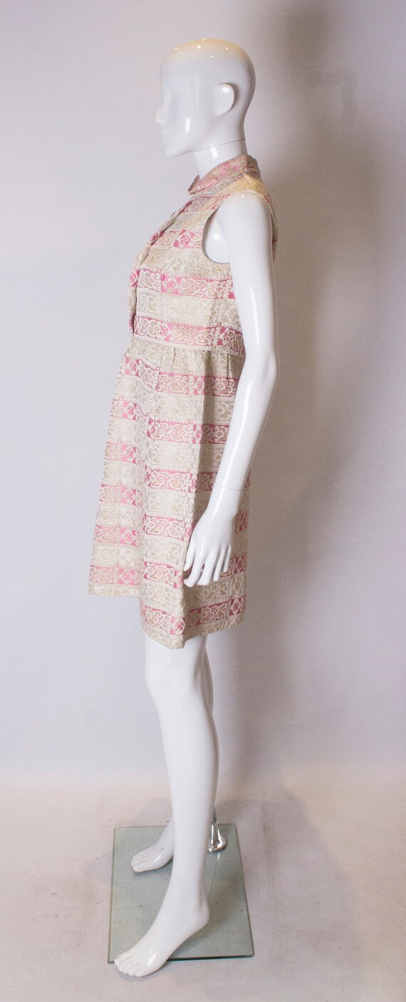 A Vintage 1960s Pink and Gold Brocade party Dress - image 4