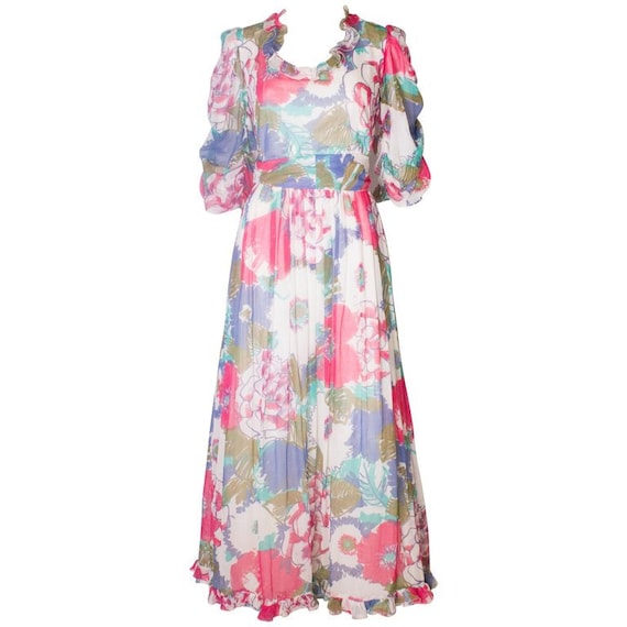 A Vintage 1980s floral print Summer Gown by Donald