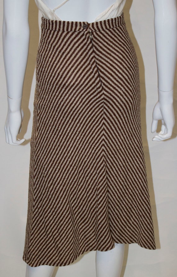 A Vintage 1970s Brown and White Stripe Skirt - image 7