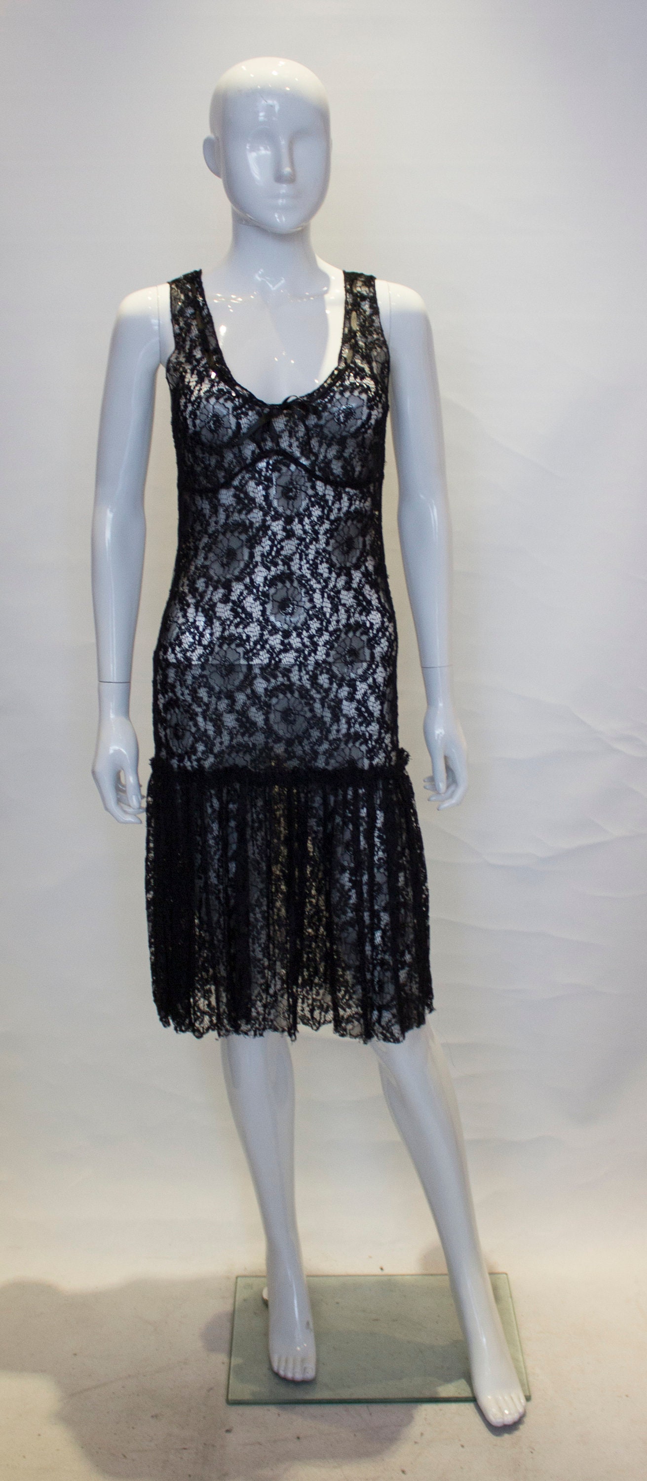 Image of A Moschino Cheap N Chic Black Lace Dress