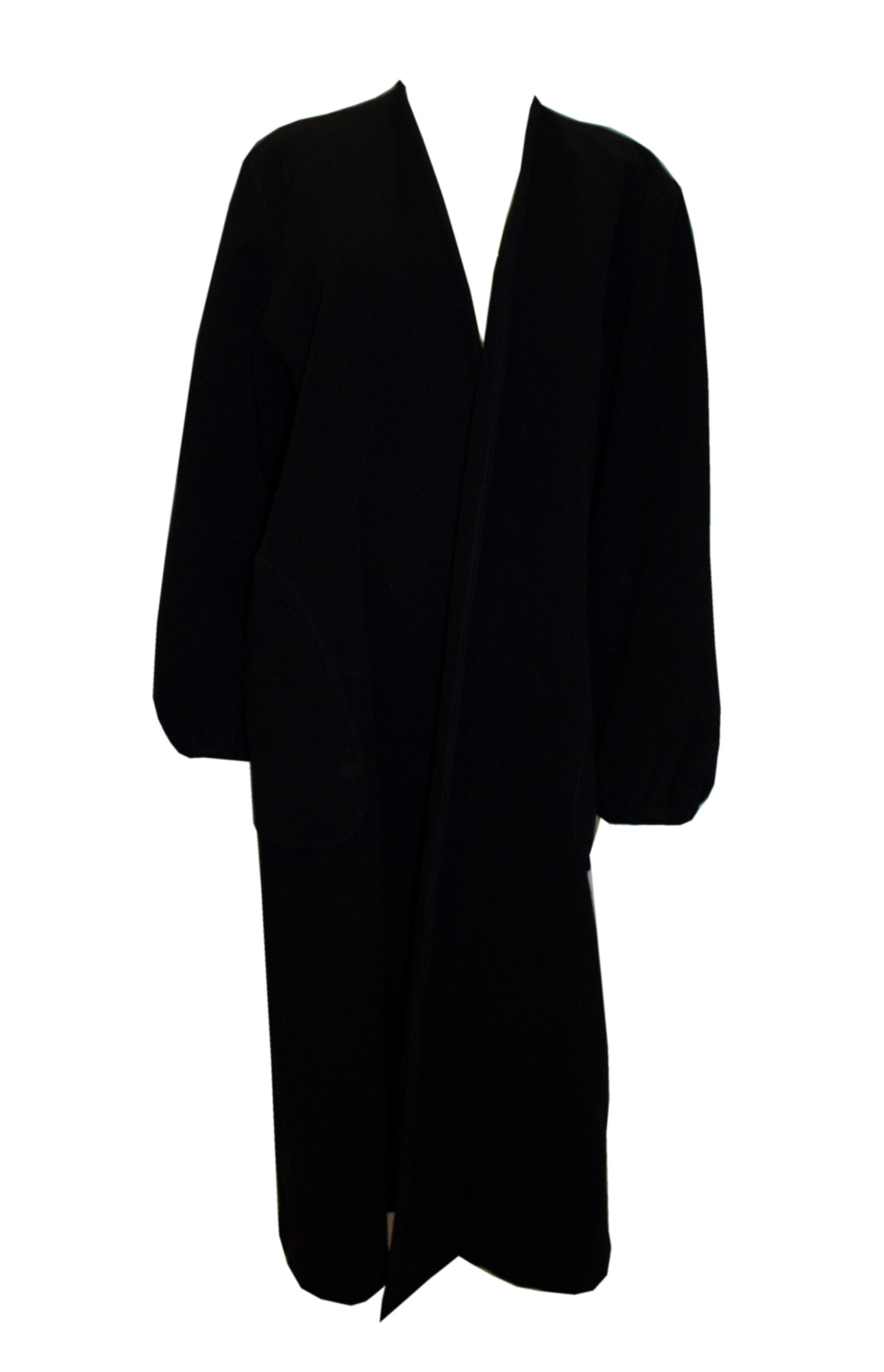 Image of Vintage Yves Saint Laurent Black Wool Coat