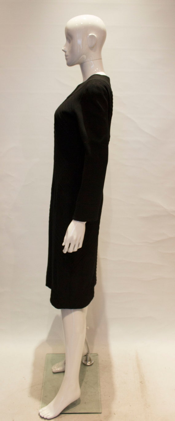 A Vintage Black Wool Hartnell Dress - image 5