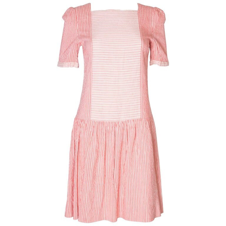 Image of A Vintage S Stripe Cotton Summer Day Dress By Gina Fratini