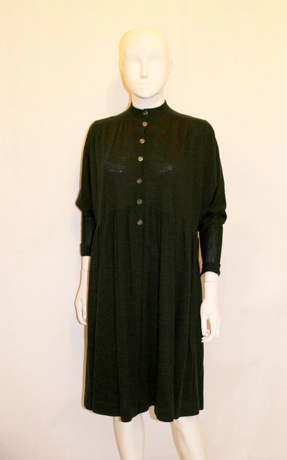 Vintage Jean Muir Green Wool Mini Dress/ Tunic - image 4