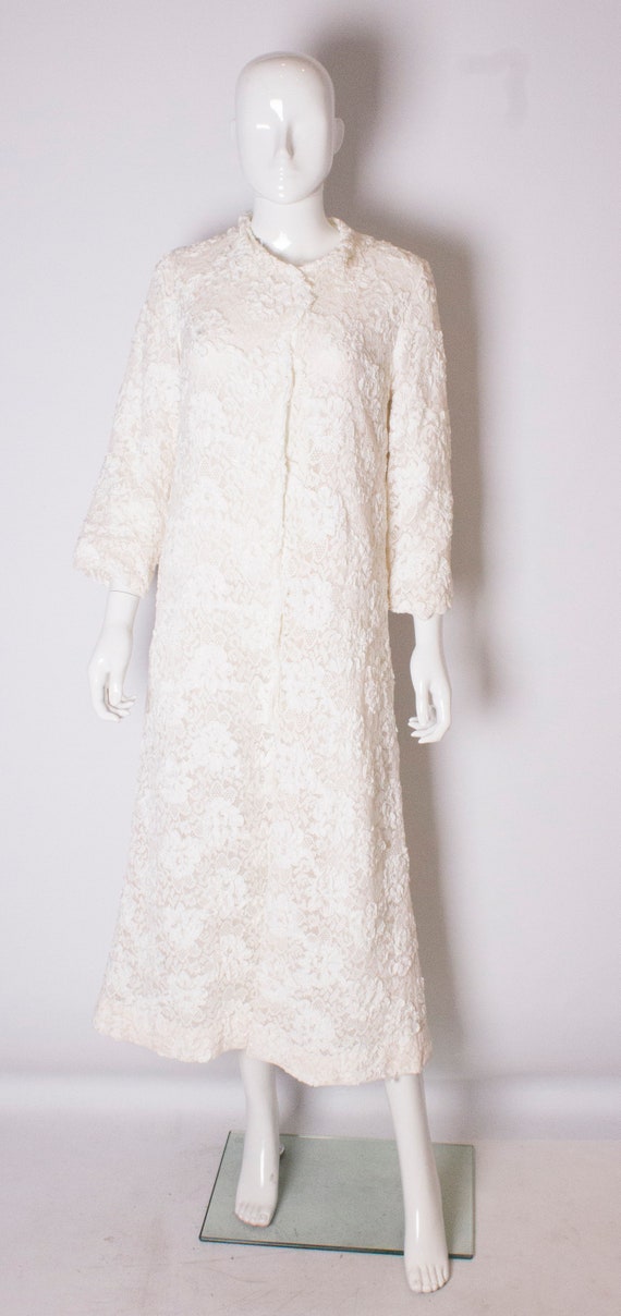 A Vintage 1960s White Ribbonwork summer Coat - image 1