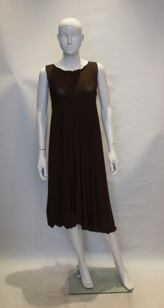 a vintage 1980s brown silk jersey kenzo dress