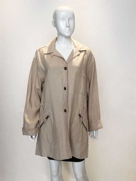 A vintage 1990s Emanuel Ungaro Beige Linen Jacket