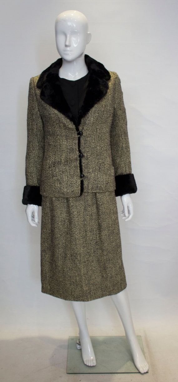 A Vintage 1960s Hartnell wool Dress and Jacket sui