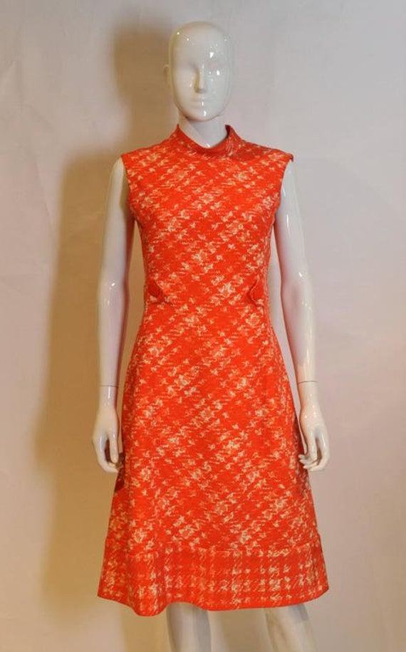 a vintage 1960s Pierre Balmain orange Dress and J… - image 4